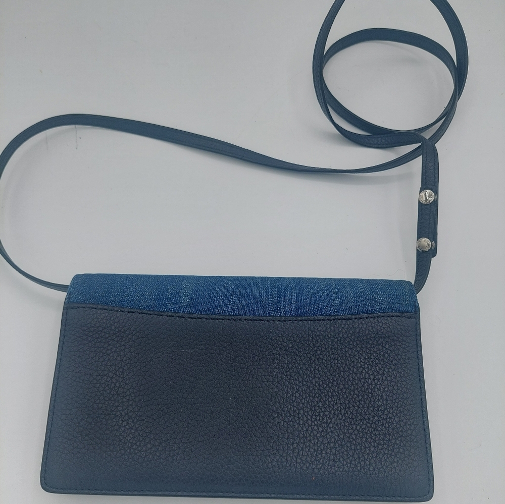 Coach Denim Leather Patches Limited Edition Foldover Crossbody/clutch - Picture 4 of 10